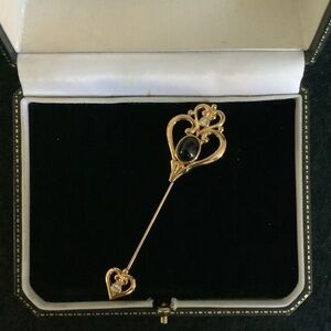 Vintage Avon double heart stick pin